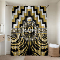 Aotearoa Ngati Tama Bathroom Set Maori Iwi Poutama Puhoro Tattoo LT14 Shower Curtain Only Yellow - Polynesian Pride
