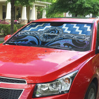 Aotearoa Ngaruahine Auto Sun Shade Maori Iwi Poutama Puhoro Tattoo LT14 - Polynesian Pride