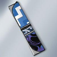 Aotearoa Ngaruahine Auto Sun Shade Maori Iwi Poutama Puhoro Tattoo LT14 - Polynesian Pride