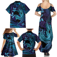 Nukuoro Atoll Family Matching Summer Maxi Dress and Hawaiian Shirt Polynesian Shark Tattoo Purple Gradient Vibes LT14 - Polynesian Pride