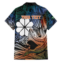 Personalised Kwajalein Atoll Family Matching Summer Maxi Dress and Hawaiian Shirt Polynesian Shark Tattoo Gradient Vibes LT14 - Polynesian Pride