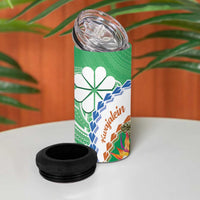 Marshall Islands Kwajalein Atoll 4 in 1 Can Cooler Tumbler Curves Polynesian Mix Tropical Flowers LT14 - Polynesian Pride