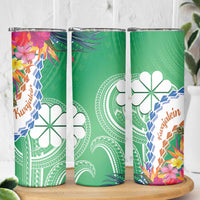 Marshall Islands Kwajalein Atoll Skinny Tumbler Curves Polynesian Mix Tropical Flowers LT14 - Polynesian Pride