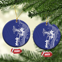Blue Hawaii Ceramic Ornament Hammerhead Shark Tattoo Curve Polynesian - Polynesian Pride
