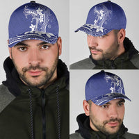 Blue Hawaii Classic Cap Hammerhead Shark Tattoo Curve Polynesian - Polynesian Pride