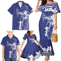 Blue Hawaii Family Matching Mermaid Dress and Hawaiian Shirt Hammerhead Shark Tattoo Curve Polynesian LT14 - Polynesian Pride