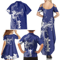 Blue Hawaii Family Matching Summer Maxi Dress and Hawaiian Shirt Hammerhead Shark Tattoo Curve Polynesian LT14 - Polynesian Pride