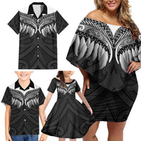 Poutama Korowai New Zealand Family Matching Off Shoulder Short Dress and Hawaiian Shirt Aotearoa Maori Tattoo LT14 - Polynesian Pride