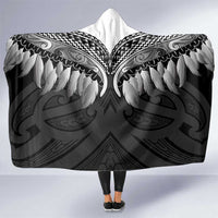 Poutama Korowai New Zealand Hooded Blanket Aotearoa Maori Tattoo LT14 One Size Black - Polynesian Pride