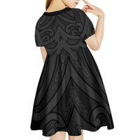 Poutama Korowai New Zealand Kid Short Sleeve Dress Aotearoa Maori Tattoo LT14 - Polynesian Pride