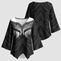 Poutama Korowai New Zealand Kimono Sleeve Blouse Aotearoa Maori Tattoo LT14 - Polynesian Pride