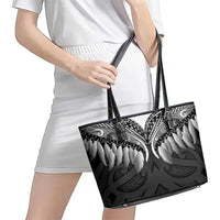 Poutama Korowai New Zealand Leather Tote Bag Aotearoa Maori Tattoo LT14 - Polynesian Pride