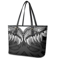 Poutama Korowai New Zealand Leather Tote Bag Aotearoa Maori Tattoo LT14 - Polynesian Pride