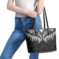 Poutama Korowai New Zealand Leather Tote Bag Aotearoa Maori Tattoo LT14 - Polynesian Pride