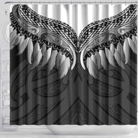 Poutama Korowai New Zealand Shower Curtain Aotearoa Maori Tattoo LT14 - Polynesian Pride