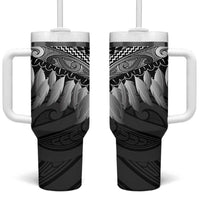 Poutama Korowai New Zealand Tumbler With Handle Aotearoa Maori Tattoo LT14 One Size: 40 oz Black - Polynesian Pride