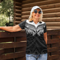 Poutama Korowai New Zealand Women Polo Shirt Aotearoa Maori Tattoo - Polynesian Pride