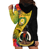 Vanuatu Torba Day Hoodie Dress Coat Of Arms Mix Tropical Flowers LT14 - Polynesian Pride