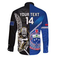 Custom New Zealand And Samoa Rugby Family Matching Mermaid Dress and Hawaiian Shirt All Black Tiki Fern Mix Manu Samoa 2023 World Cup LT14 - Polynesian Pride
