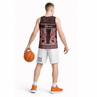 Kia Ora New Zealand Basketball Jersey Maori Language Week Whero Taniko Motif LT14 - Polynesian Pride