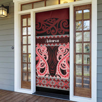 Kia Ora New Zealand Door Cover Maori Language Week Whero Taniko Motif LT14 - Polynesian Pride