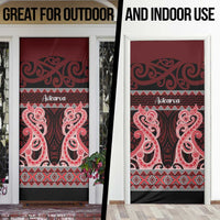 Kia Ora New Zealand Door Cover Maori Language Week Whero Taniko Motif LT14 - Polynesian Pride