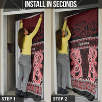 Kia Ora New Zealand Door Cover Maori Language Week Whero Taniko Motif LT14 - Polynesian Pride