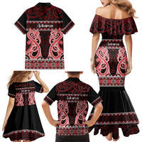 Kia Ora New Zealand Family Matching Mermaid Dress and Hawaiian Shirt Maori Language Week Whero Taniko Motif LT14 - Polynesian Pride