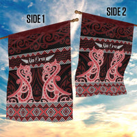 Kia Ora New Zealand Garden Flag Maori Language Week Whero Taniko Motif LT14 - Polynesian Pride