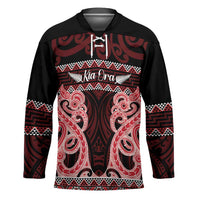 Kia Ora New Zealand Hockey Jersey Maori Language Week Whero Taniko Motif LT14 Unisex Red - Polynesian Pride