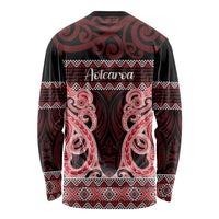 Kia Ora New Zealand Long Sleeve Shirt Maori Language Week Whero Taniko Motif LT14 - Polynesian Pride