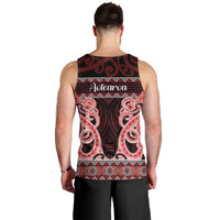 Kia Ora New Zealand Men Tank Top Maori Language Week Whero Taniko Motif LT14 - Polynesian Pride