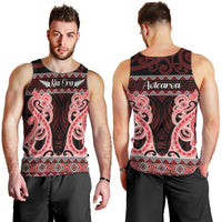 Kia Ora New Zealand Men Tank Top Maori Language Week Whero Taniko Motif LT14 - Polynesian Pride