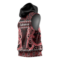Kia Ora New Zealand Sleeveless Hoodie Maori Language Week Whero Taniko Motif LT14 - Polynesian Pride