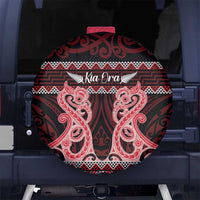 Kia Ora New Zealand Spare Tire Cover Maori Language Week Whero Taniko Motif LT14 No hole Red - Polynesian Pride