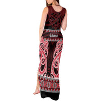 Kia Ora New Zealand Tank Maxi Dress Maori Language Week Whero Taniko Motif LT14 - Polynesian Pride