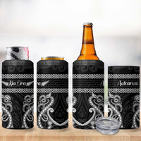 Kia Ora New Zealand 4 in 1 Can Cooler Tumbler Maori Language Week Pango Taniko Motif LT14 - Polynesian Pride