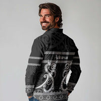 Kia Ora New Zealand Long Sleeve Polo Shirt Maori Language Week Pango Taniko Motif LT14 - Polynesian Pride