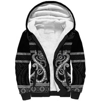 Kia Ora New Zealand Sherpa Hoodie Maori Language Week Pango Taniko Motif LT14 Unisex Black - Polynesian Pride