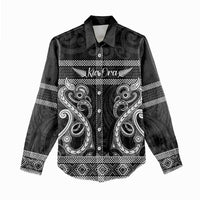 Kia Ora New Zealand Women Casual Shirt Maori Language Week Pango Taniko Motif - Polynesian Pride