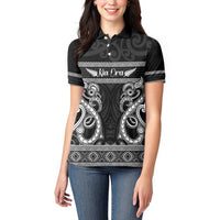Kia Ora New Zealand Women Polo Shirt Maori Language Week Pango Taniko Motif - Polynesian Pride