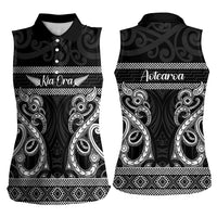Kia Ora New Zealand Women Sleeveless Polo Shirt Maori Language Week Pango Taniko Motif LT14 - Polynesian Pride