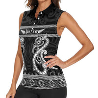 Kia Ora New Zealand Women Sleeveless Polo Shirt Maori Language Week Pango Taniko Motif LT14 - Polynesian Pride