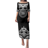 Kia Kaha Te Reo Maori New Zealand Family Matching Puletasi and Hawaiian Shirt 50th Anniversary Ake Ake Ake LT14 Mom's Dress Black - Polynesian Pride