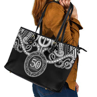 Kia Kaha Te Reo Maori New Zealand Leather Tote Bag 50th Anniversary Ake Ake Ake LT14 - Polynesian Pride