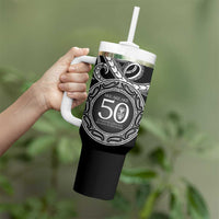 Kia Kaha Te Reo Maori New Zealand Tumbler With Handle 50th Anniversary Ake Ake Ake LT14 - Polynesian Pride