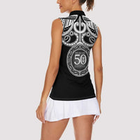 Kia Kaha Te Reo Maori New Zealand Women Sleeveless Polo Shirt 50th Anniversary Ake Ake Ake LT14 - Polynesian Pride