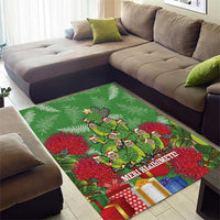 Kakapo New Zealand Christmas Area Rug Meri Kirihimete Pohutukawa - Green Color LT14 - Polynesian Pride