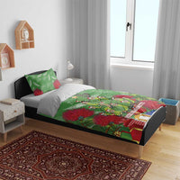 Kakapo New Zealand Christmas Bedding Set Meri Kirihimete Pohutukawa - Green Color LT14 - Polynesian Pride