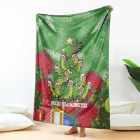Kakapo New Zealand Christmas Blanket Meri Kirihimete Pohutukawa - Green Color LT14 - Polynesian Pride